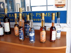 Lots of traditional Amorgos liqueur for sale; Katapola