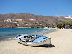 Aegiali's empty beach