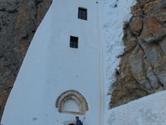 Robby is all set to enter the doorway leading into the monastery