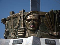Tajik war monument commemorating the Afghan War; Khujand