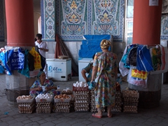 Egg sellers; Panjshanbe Khujand Bazaar