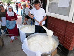 A marshmallow stirrer at Green Bazaar, Dushanbe
