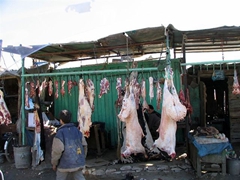 Fresh meat for sale, downtown Kabul