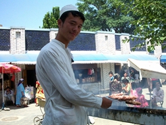 Shashlyk fresh off the grill, Samarkand