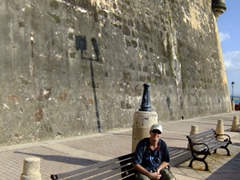 Robby takes a breather just outside the city walls of Old San Juan
