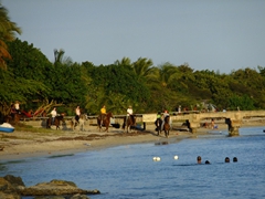 Horse back riders returning from an afternoon ride; Esperanza
