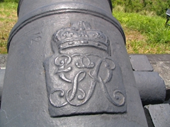 The Royal seal on the surface of the Brimstone cannons
