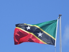 St Kitts colors blowing proudly in the wind