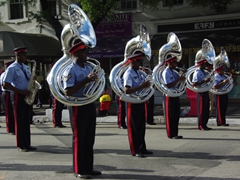 Tuba players in perfect synch; Rawson Square