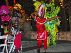 The vibrant colors of the Junkanoo caught our attention