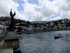 "Christ of The Deep" Monument (the Italian Cruise liner, Bianca C, caught fire and sank in 1961). This statue stands prominently on the harbour commemorating the courage of the Grenadian people who saved countless passenger's lives