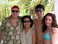 Bob, Ann, Luke & Shannon are all smiles on Day 1 of our holiday