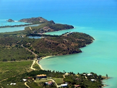 Aerial view of Antigua from our inbound flight