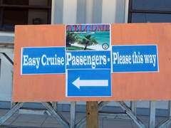 Our welcome to paradise sign, Sandy Ground
