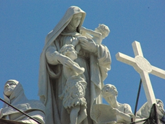 Detail of a statue at Christopher Columbus cemetery