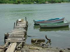 Boats at dock; Cayo Granma
