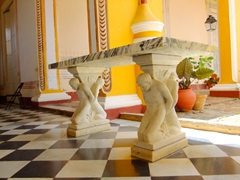 Detail on a marble table; Museo Historico Municipal