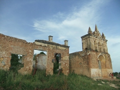 An abandoned church overlooking Trinidad is a popular sunset lookout point