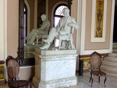 Marble statue inside the main entrance of the Tomas Terry Theater