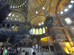 Ugly scaffolding blocks our view of the interior of Hagia Sophia