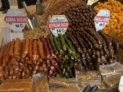 Colorful snacks for sale near the Spice Bazaar