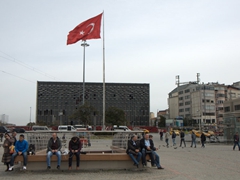 A massive flagpole in Taksim Square