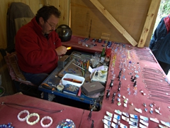 Local resident making glass jewelry and figurines; Anadolu Kavagi