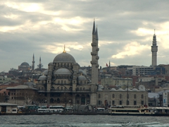 Istanbul's beautiful skyline as we return from our Bosphorus cruise