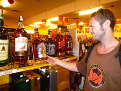 Robby checks out the amazingly cheap duty free selection near Langkawi's Underwater World