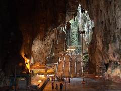 Interior view of the limestone Batu Caves