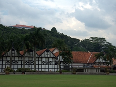 The Royal Selangor Club was founded in 1884 by the British; Merdeka Square
