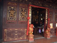 Entrance to Cheng Hoon Teng Temple, where joss paper, candles, and joss sticks for devotees can be purchased