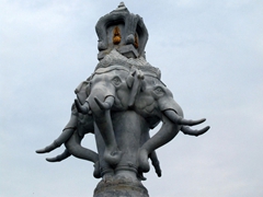 Elephant headed column in central Bangkok