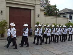 The Royal Guards serve in the distinctive position as protectors of the Royal Family of Thailand