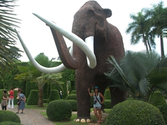 Becky and a woolly mammoth; Nong Nooch
