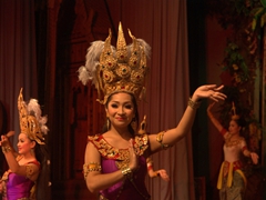 Thai traditional dancers put on an entertaining show at the Nong Nooch Garden