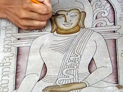Detail of a painting; Bagan
