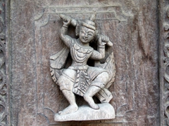 Replica of the original exterior wall carving; Shwenandaw monastery