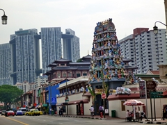 View of Sri Mariamman Temple and Buddha Tooth Relic Temple; Chinatown