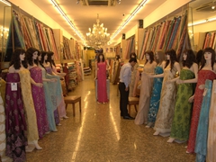 Mannequins show off beautiful textiles on Arab Street, which is a great place to stumble upon carpets, perfume shops, unique eateries and traditional textile shops