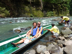 Chilling as our boat guide takes a break on our way to Pagsanjan Falls (sometimes called the Magdapio Falls)