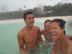 Getting pelted by heavy rain during the monsoon season on Boracay