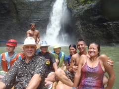 Drenched but happy; Pagsanjan Falls bamboo raft