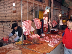 Fresh cuts of meat specially prepared by the nearby butcher