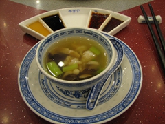 Dumpling soup was one of dozens of different dishes we tried at the Tang Dynasty Restaurant
