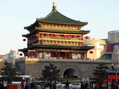 A daytime view of the Bell Tower, which is a good reference point when trying to orient yourself around busy Xi'an