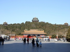 After exiting the northern palace gate, our guide advised  us that many visitors climb to the top of Jingshan Gongyaun (an Imperial park offering a magnificent view of the Forbidden City)