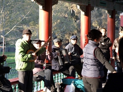 We were surprised to see locals involved in an impromptu music and dance session; Temple of Heaven Park