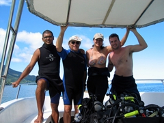 Our last SCUBA trip with the dive maste and Dr Wojciech Mirski (attempting a round the world feat in his single engine plane)