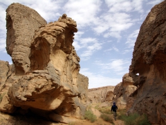 Robby sauntering through the gorgeous Jabbaren rock formations
